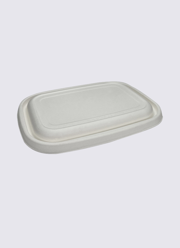 Bagasse Sugarcane Lid for Rectangular Paper Bowl