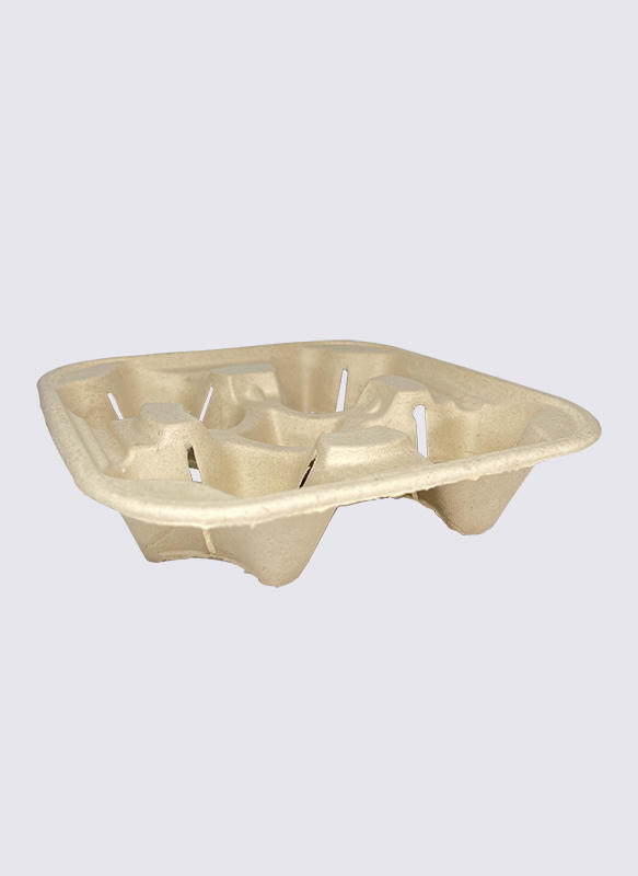4 Cup-Bagasse Sugarcane Eco-Friendly Cup Tray